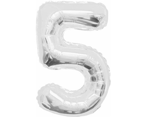 34IN SILVER GLITZ NUMERAL 5