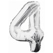 34IN SILVER GLITZ NUMERAL 4