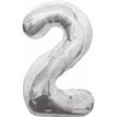 34IN SILVER GLITZ NUMERAL 2