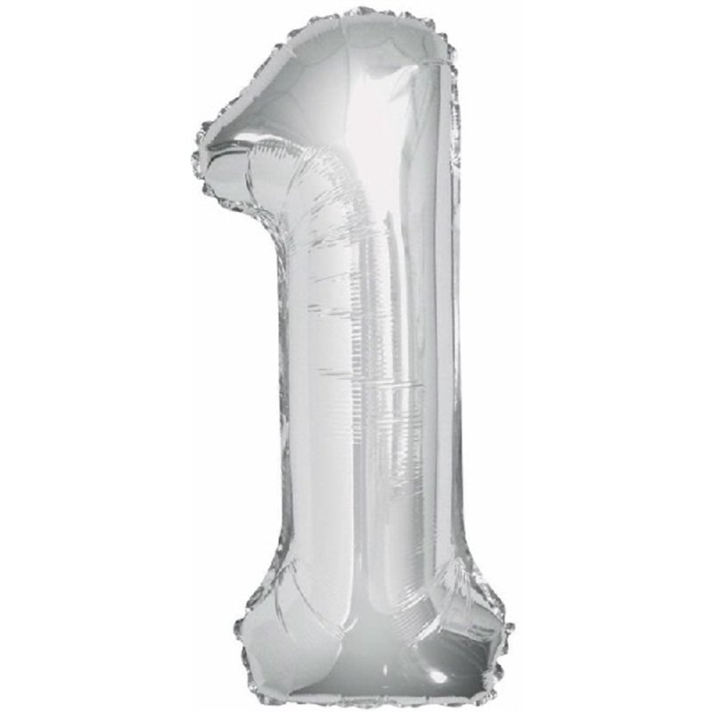 34IN SILVER GLITZ NUMERAL 1