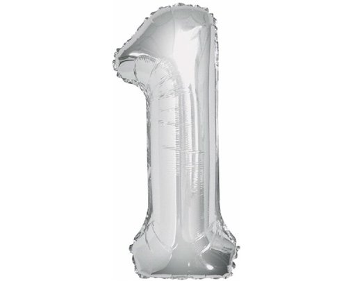 34IN SILVER GLITZ NUMERAL 1
