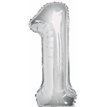 34IN SILVER GLITZ NUMERAL 1