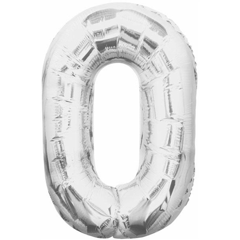 34IN SILVER GLITZ NUMERAL 0