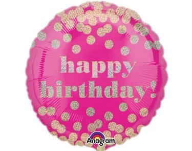 18IN HAPPY B/DAY DOTTY HOLO FOIL