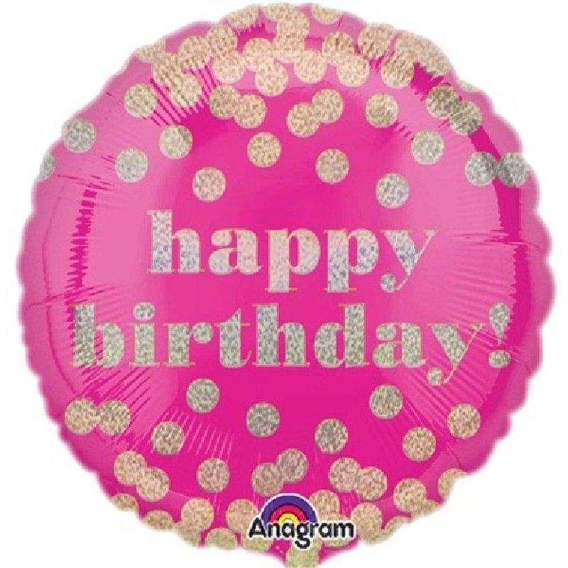 18IN HAPPY B/DAY DOTTY HOLO FOIL