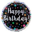 18IN POLKA DOT B/DAY HOLO FOIL