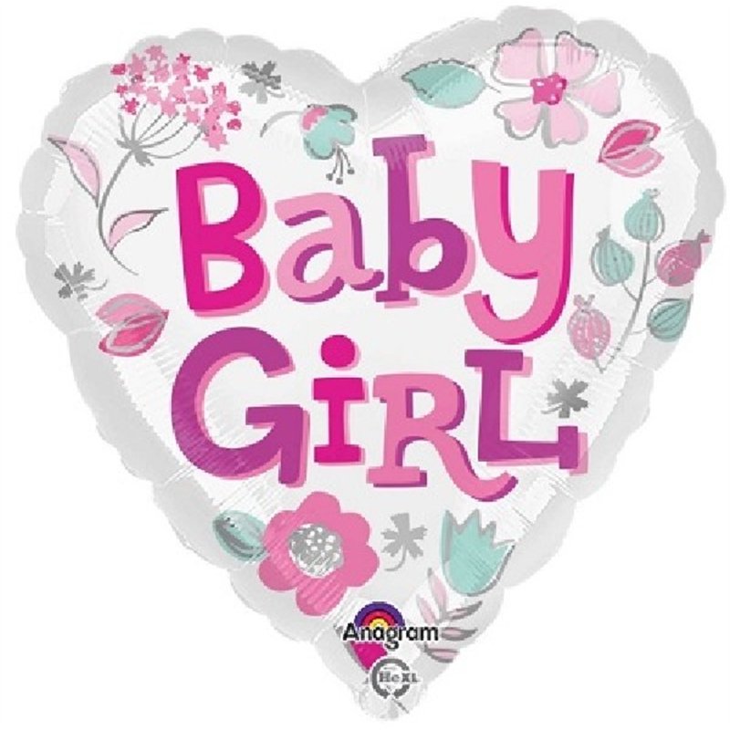 18IN BABY GIRL HEART FOIL