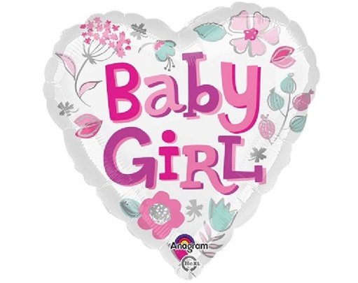 18IN BABY GIRL HEART FOIL