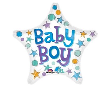 18IN BABY BOY STAR FOIL BALLOON