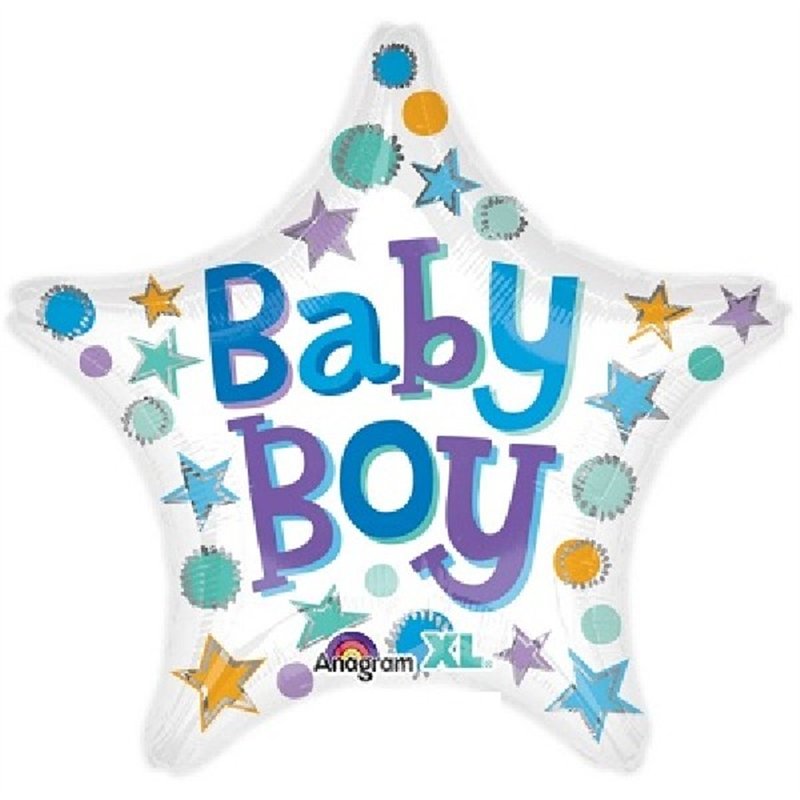 18IN BABY BOY STAR FOIL BALLOON
