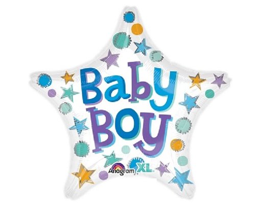 18IN BABY BOY STAR FOIL BALLOON