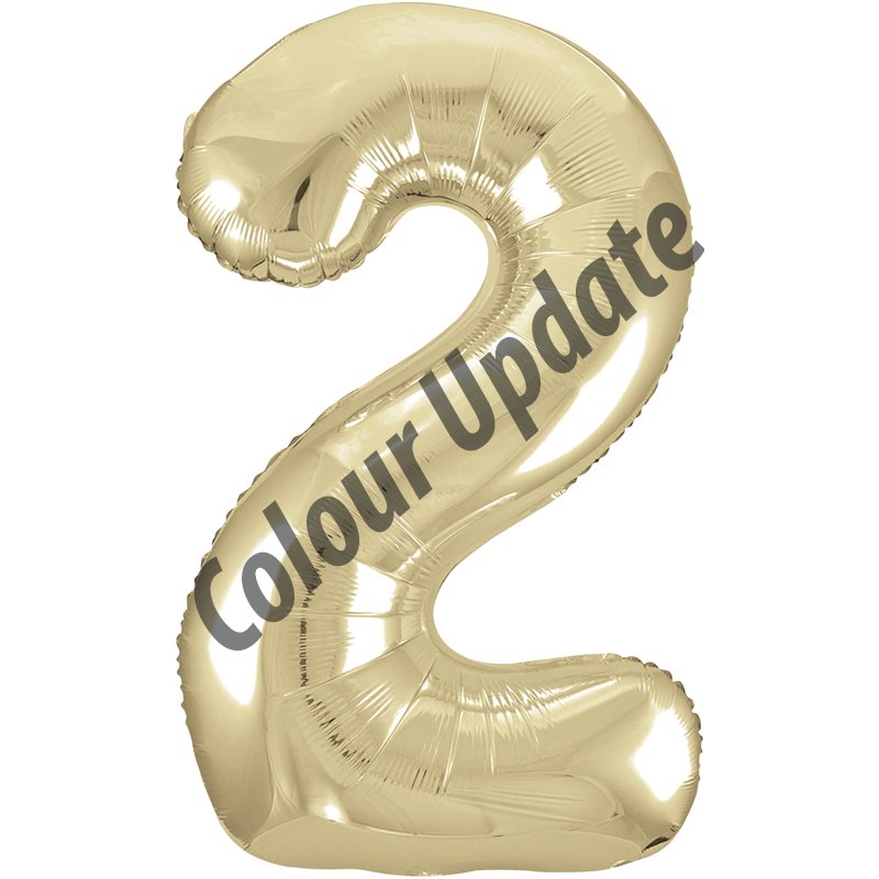 34IN GOLD GLITZ NUMERAL 2