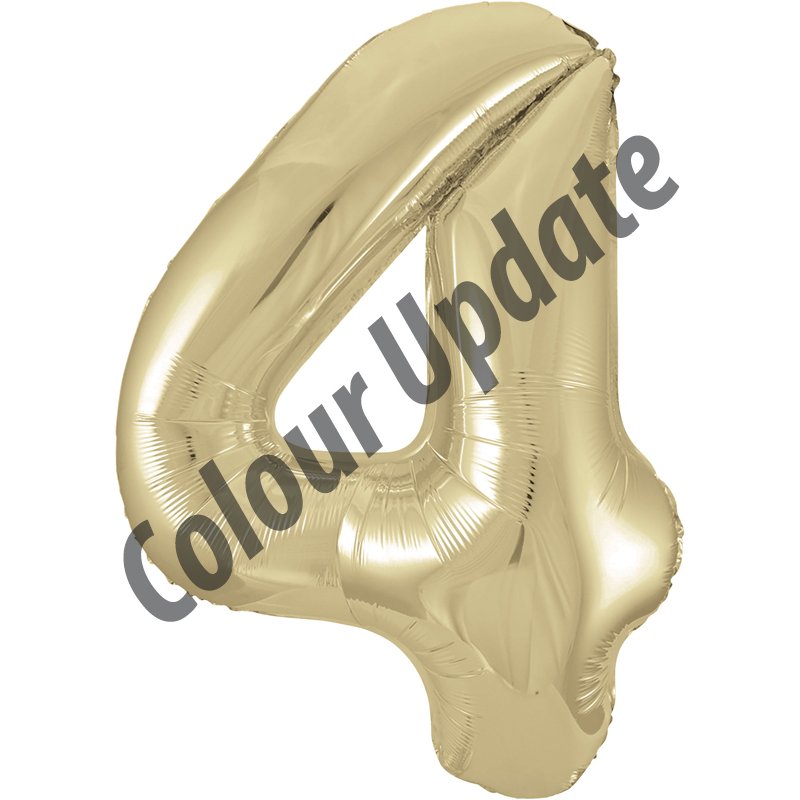 34IN GOLD GLITZ NUMERAL 4