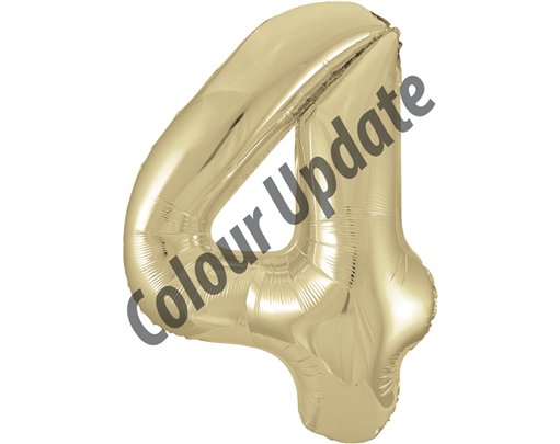 34IN GOLD GLITZ NUMERAL 4