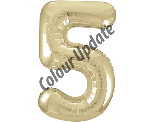 34IN GOLD GLITZ NUMERAL 5