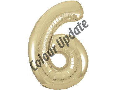34IN GOLD GLITZ NUMERAL 6