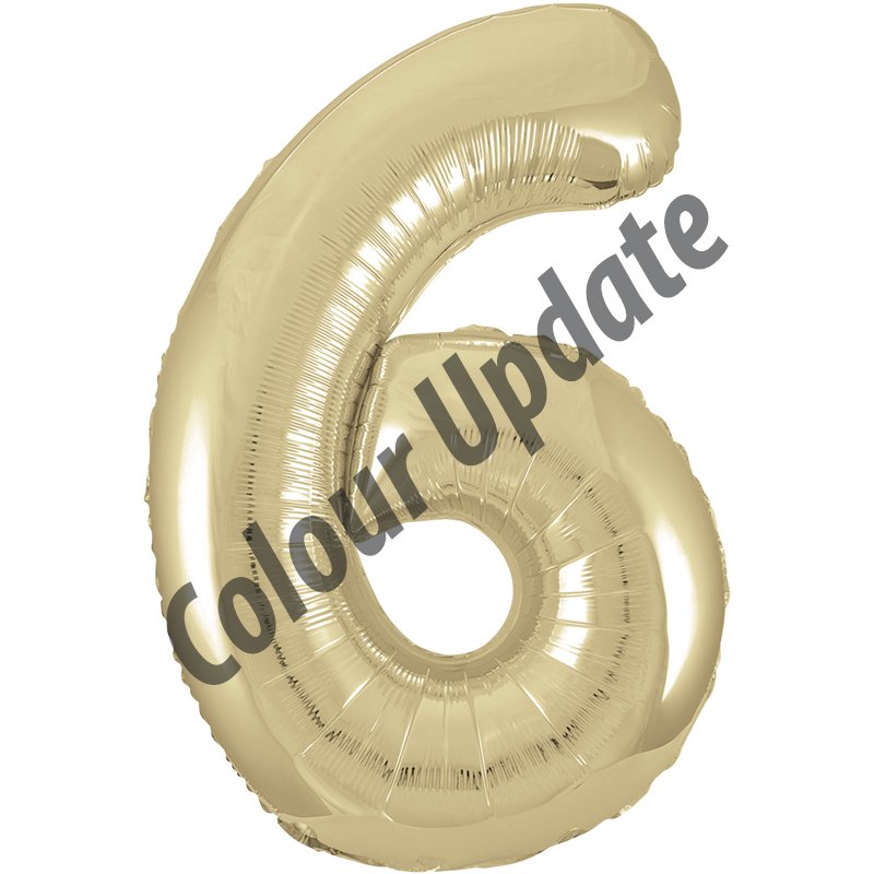 34IN GOLD GLITZ NUMERAL 6
