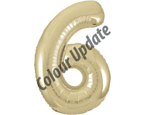 34IN GOLD GLITZ NUMERAL 6