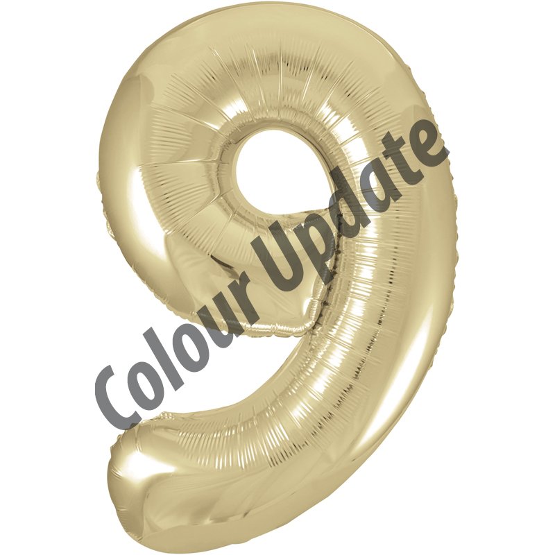 34IN GOLD GLITZ NUMERAL 9