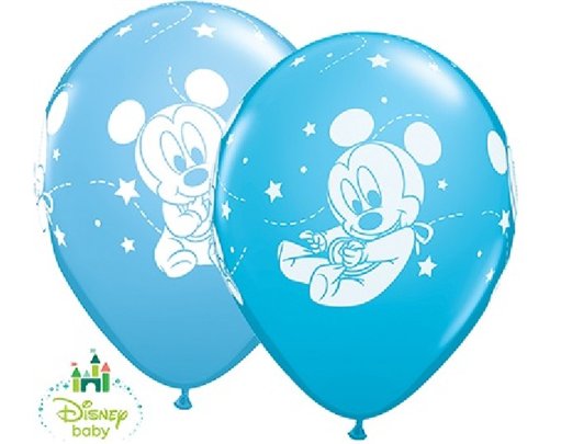 (25) 11IN PALE BLUE & ROBINS EGG MICKEY STARS