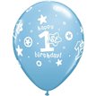 (25) 11IN PALE BLUE 1ST BIRTHDAY BOY QUALATEX