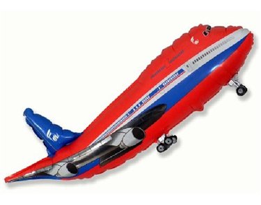 30IN RED AEROPLANE SUPERSHAPE