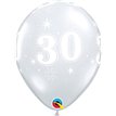 (25) 11in DIAMOND CLEAR 30TH SPARKLE-A-RND QUALATEX