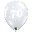 (25) 11in DIAMOND CLEAR 70TH SPARKLE-A-RND QUALATEX