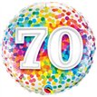 18IN 70TH RAINBOW CONFETTI FOIL BALLOON