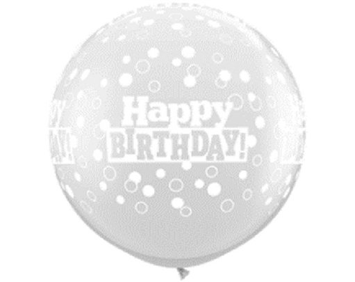 (2) 3FT DIAMOND CLEAR BIRTHDAY DOTS QUALATEX