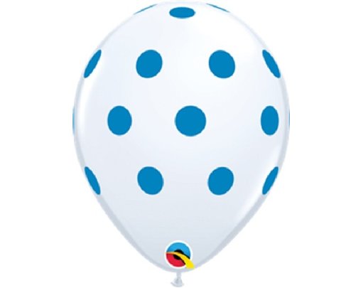 (25) 11IN BLUE BIG POLKA DOTS QUALATEX