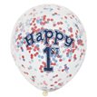 (6) 12IN NAUTICAL 1ST B/DAY CONFETTI BALLOONS