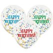 (6) 12IN BRIGHT CONFETTI B/DAY CLEAR BALLOONS