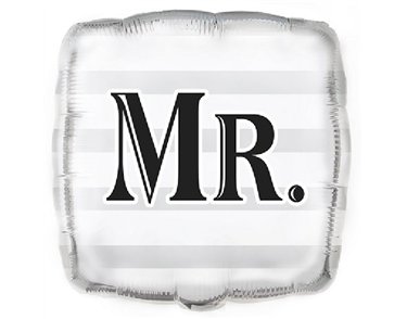18IN SILVER MR WEDDING SQ FOIL BALLOON