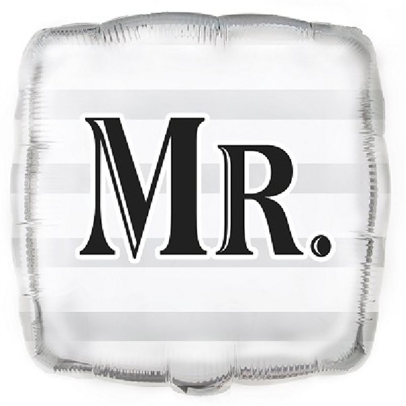 18IN SILVER MR WEDDING SQ FOIL BALLOON