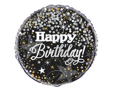 18IN GLITTERING B/DAY FOIL BALLOON