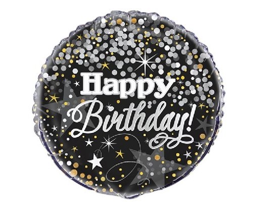 18IN GLITTERING B/DAY FOIL BALLOON