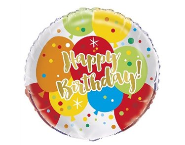 18IN GLITZY GOLD B/DAY FOIL BALLOON