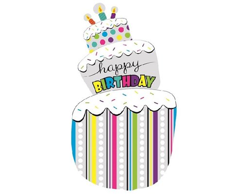 40IN B/DAY CAKE GIANT FOIL BALLOON