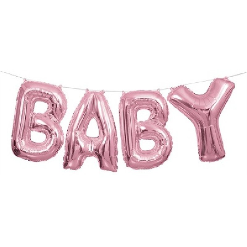 14IN PINK BABY BALLOON KIT