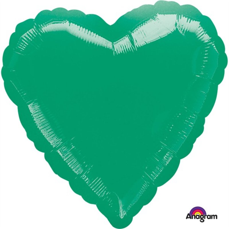 18IN METALLIC GREEN HEART FOIL