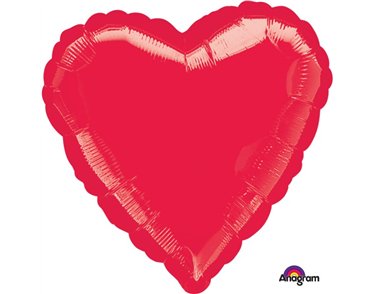 18IN METALLIC RED HEART FOIL
