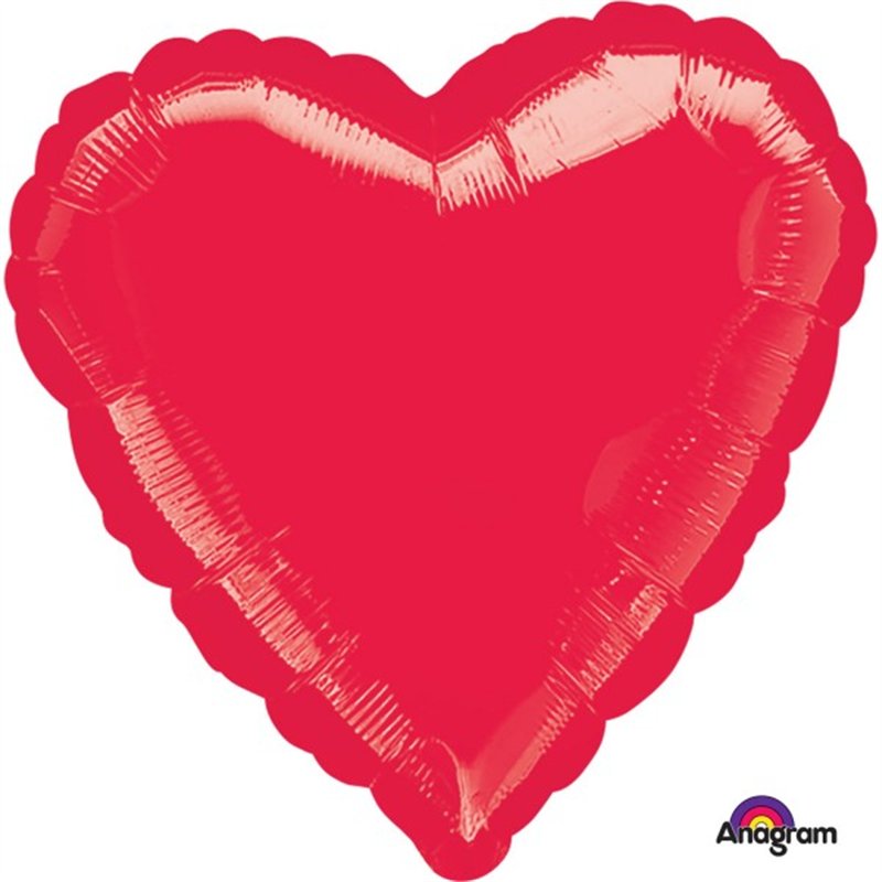 18IN METALLIC RED HEART FOIL