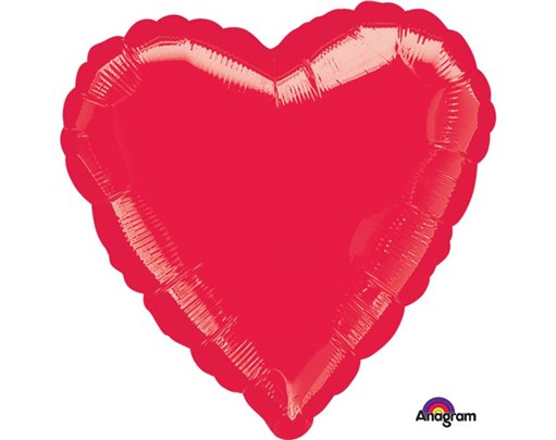 18IN METALLIC RED HEART FOIL
