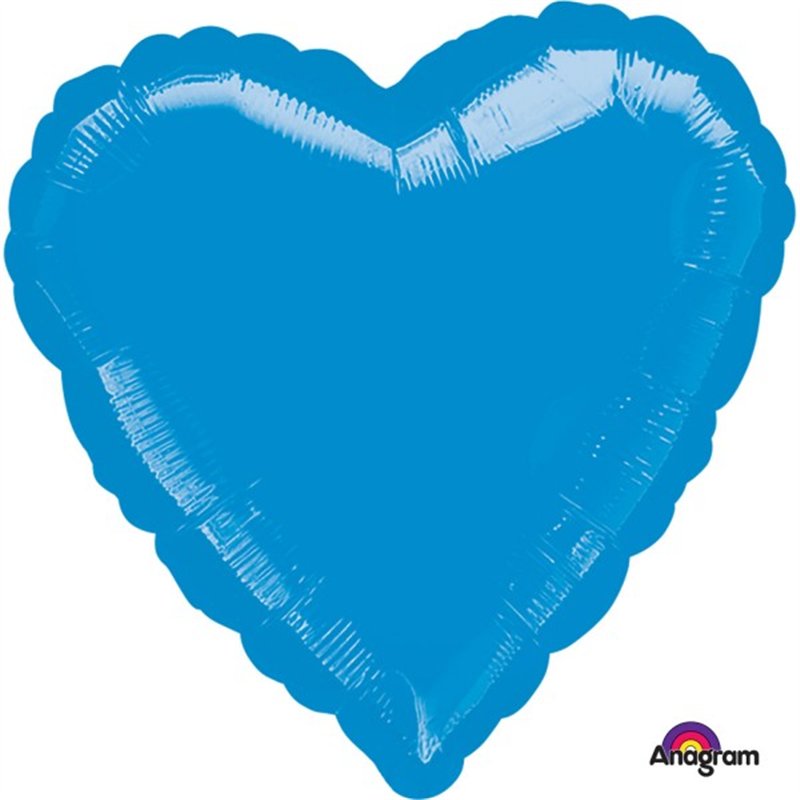 18IN METALLIC BLUE HEART FOIL