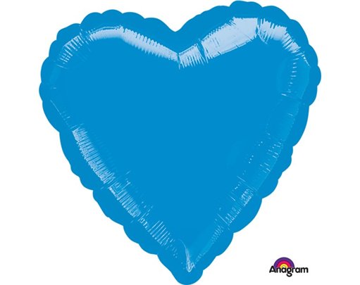 18IN METALLIC BLUE HEART FOIL