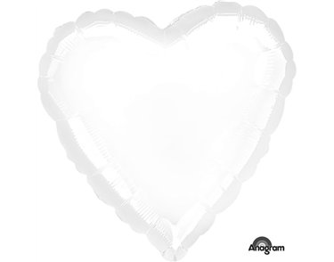 18IN METALLIC WHITE HEART FOIL