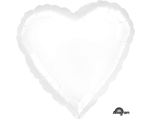 18IN METALLIC WHITE HEART FOIL