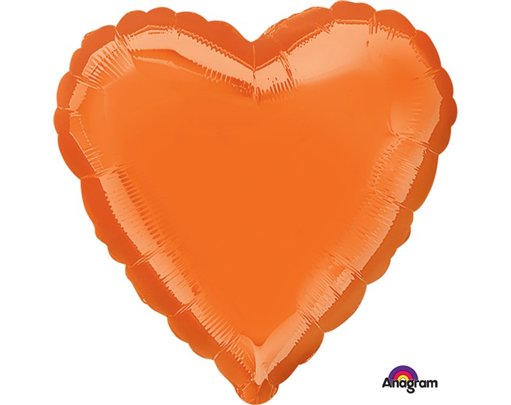 18IN METALLIC ORANGE HEART FOIL