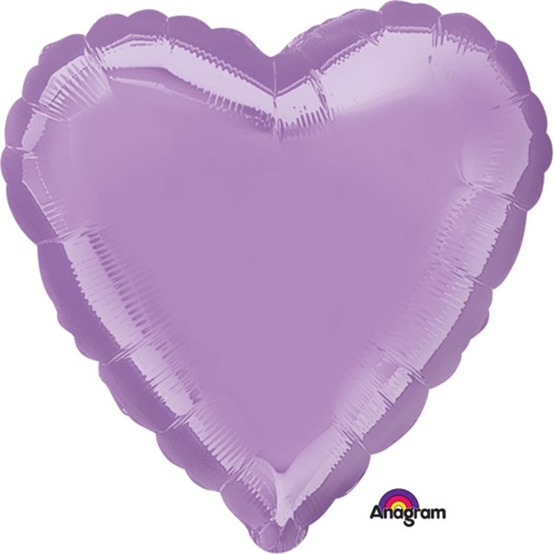 18IN PEARL LAVENDER HEART FOIL